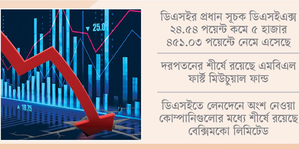 পতনের ভারে পুঁজিবাজার